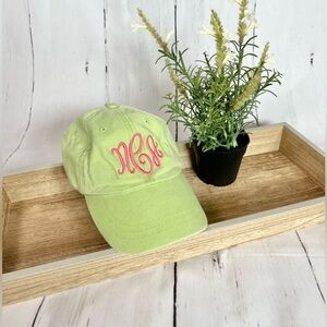 NCA National Cheerleading Association baseball cap green and pink